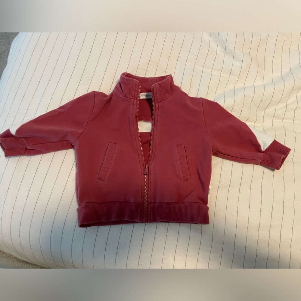 Miles the label baby girls zip up sweatshirt size 6 months